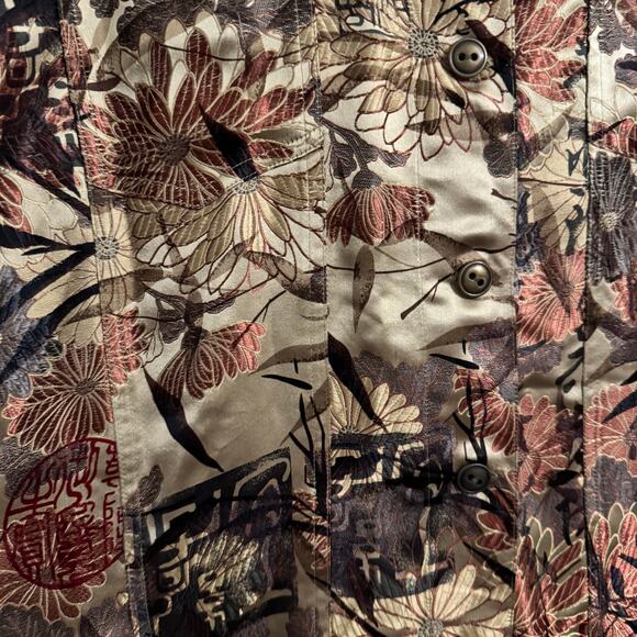 Boho Bohemian Silk Blend Eastern Style Gold Tones Witchy Celestial Abstract - Picture 5 of 10